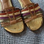 ALDO Gold Multicolor Woven Slip-On Flat Sandals Size 7 Photo 2