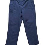 Hilary Radley Crop Pants Blue White Print Cotton Blend Slim Leg Pants Size 8 NEW Photo 0
