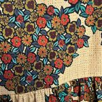 Brown and Green Long Sleeve Casual Dress with Vintage Style Brown Photo 3