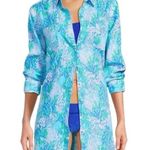 Lilly Pulitzer NEW Women Size XS 100% Linen Button Down Front Sea View Cover Up Photo 0