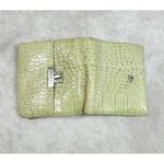 Ralph Lauren Ralph Lauren Leather Card Accordian Wallet Embossed Faux Croc Green 4"x 4" Photo 9