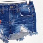 ZCO Jeans Floral Embroidered Raw Hem Jean Shorts Blue Size undefined Photo 1
