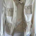Rachel Zoe Vintage Cream Leather Moto Jacket Size 2 Photo 0