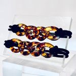 Anthropologie NEW -  2PC Tortoise Shell Chain Link Boho Chic Hair Elastic Ties Photo 2