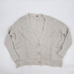 Free People  Chunky Knit Oversized Cardigan Sweater Small Cream Cozy Wool Blend S Photo 5