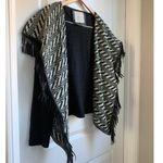 Pinko Fringed Knitwear Black White Blazer Bolero Bohemian Size 10‎ Photo 3