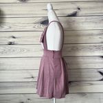 Forever 21 Maroon & White Houndstooth Pleated High Waist Skirt with Straps Photo 6