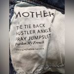 RARE Mother The Tie Back Hustler Ankle Fray Jumpsuit Pardon My French Size 26 Blue Photo 8