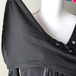 Band of Gypsies | Black Lace-up Bell Sleeve Blouse Sz S Photo 4