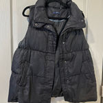 Gap Women's Black Puffer Vest  Grunge Zip Up Snap Button Outdoors Hiking Winter Photo 0