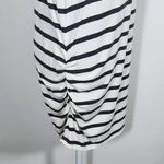 Loveappella Black and White Stripe Sleeveless Tunic with Side Ruching Size Large Photo 4