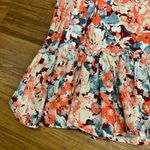 LUNA MOON Womens XL Floral Print Maxi Skirt Tiered Ruffle Hem Cotton Blend NWT Orange Photo 1