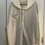 POL Cream and Gray Cardigan with Hooded Design Photo 0