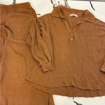 Free People  Brown Ribbed Sweater Set Photo 0