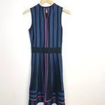 Carolina Herrera Black Blue Stripe Sweater Knit Dress Sleeveless Wool Blend S Photo 7