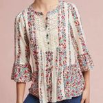 Anthropologie x Maeve Floral Hiver Blouse Lace Button Down Top- Size 0 Photo 0