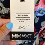 Leo Guy Navy Rose Floral Surplice Sweater Size 2 Photo 5