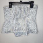 Anthropologie  BUTTONDOWN STRIPE DENIM PEPLUM CORSET by PILCRO size S Photo 4