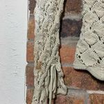 Vintage 90βs Cream crochet cardigan with ruffle sleeves and tie front Photo 3