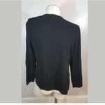 Ming Wang ‎ Knit Jacket Cardigan Black Purple Faux Leather Trim PS Petite S Photo 2