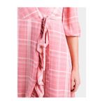 Francesca's Leticia Plaid Wrap Midi Dress Photo 2