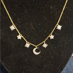 Cote D'argent Crystal Cubic Zirconia Celestial Moon Star Gold plated necklace Photo 2