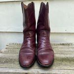 Justin Boots Justin Merlot Wine colored roper pull on cowgirl western boots 6 1/2 A Photo 1