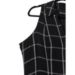 Sleeveless Black Windowpane Lined Dress 12 Minimalist Modern Classic Preppy City Photo 6