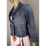 Abercrombie & Fitch Size Small Blue Denim Jacket 3/4 Sleeves Button Up Photo 11