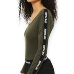Ivy Park by Beyoncé | XXS | Dark Khaki Green Logo Ribbon Long Sleeve Bodysuit Photo 1
