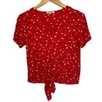 Madewell  Women's Red Prairie Posies Novel Tie-Front Top XS‎ Photo 2