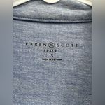 Karen Scott  Sports Womens Full Zip Up Jacket 3/4 Sleeve Pockets Blue Size Small Photo 3