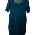 Jessica Simpson Emerald Green Lace MIDI Casual Party Church Small Dress Photo 5
