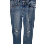 American Eagle  Artist Stretch Crop Jeans Womens 0 Blue Distressed Cotton Photo 0
