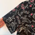 Notations  Petite Small Novelty Printed Short Sleeve Button Down Shirt Photo 4