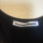Reformation  Jeans Crystal Black Ribbed Bodysuit Size Small Photo 5
