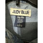 Judy Blue  Cropped Jean jacket Womens Large L Denim Biker  Embroidered Pockets Photo 4