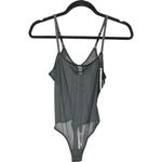 Steve Madden  Black Sheer Mesh Thong Bodysuit Size Large NWT Photo 1