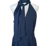 Betsey Johnson A-Line Tie Neck Sleeveless Cocktail Dress Preppy Sz 8 Navy Blue Photo 8