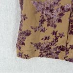 GUIHUA Floral Burnout Velvet Half Zip Mock Neck Sleeveless Top Fairy Feminine Tan Size M Photo 3