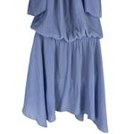 Ramy Brook  Eileen Cold Shoulder Satin Mini Dress Light Blue Size S Photo 9