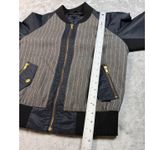 J.Crew  Womens Bomber Jacket Small Gray Pinstripe Wool Blend Full Zip Photo 12