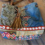 Desigual  Shoulder Bag Purse w/ Floral Patterns Embroidered Shells Lining Denim Photo 1