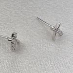 Small Tiny CZ Stud Earrings for Women Silver Photo 3
