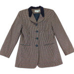 Norton Mcnaughton Vtg 90s  Blazer Houndstooth Velvet Collar 6 Academia Oversized Photo 0