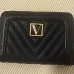 Victoria's Secret Victoria’s Secret Quilted Black Zip Wallet Mini Card Holder Logo Accent Photo 0