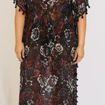 Coastal Blue  Black Ruched Sheer Sundress Resort Wear (765) Photo 0