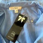 Iris basic Iris Periwinkle Blue Cropped Tie Waist Button Front Ruffle Blouse size 1X NWT Photo 7