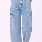 BLASHE Women’s Wide Leg Cargo Jeans Blue Size M Photo 0