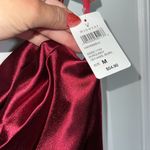 Windsor NWT  Lola Slit Satin Dress - Burgundy Photo 3